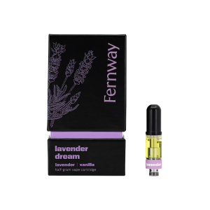 Fernway 'lavendar dream' package and Vape cartridge. 