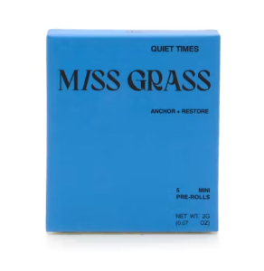 Blue Package of Miss Grass quiet Times Prerolls.